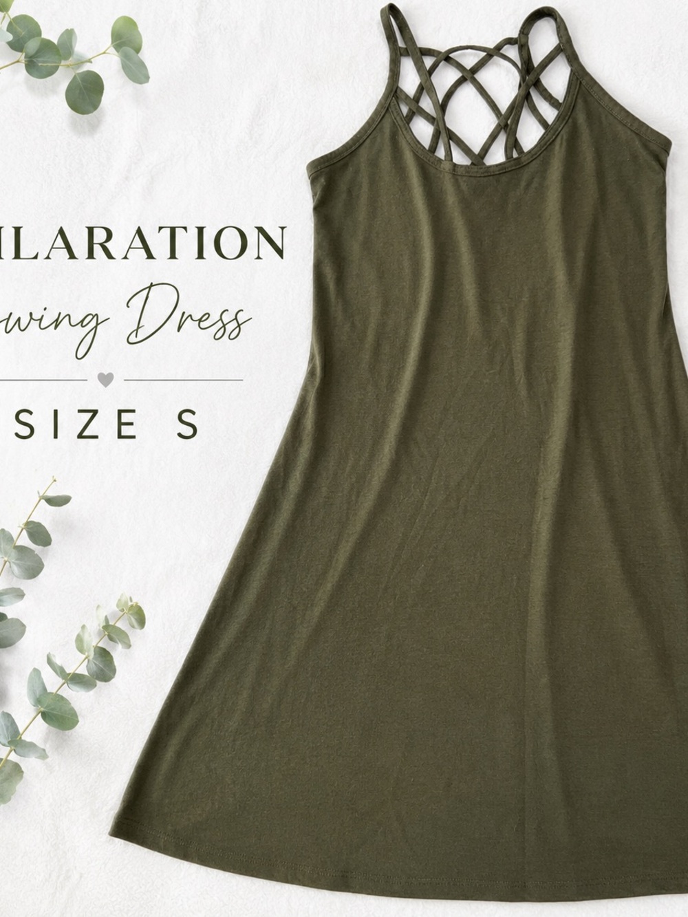 Xhilaration Olive Green Strappy Crisscross Mini Dress